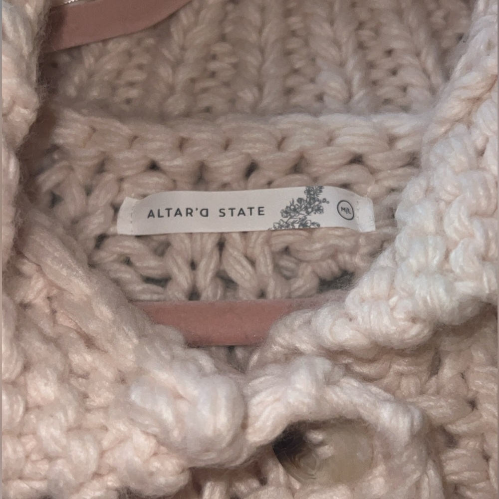 Altar'd State Soft Pink Button-Up Cardigan - Picture 2 of 3
